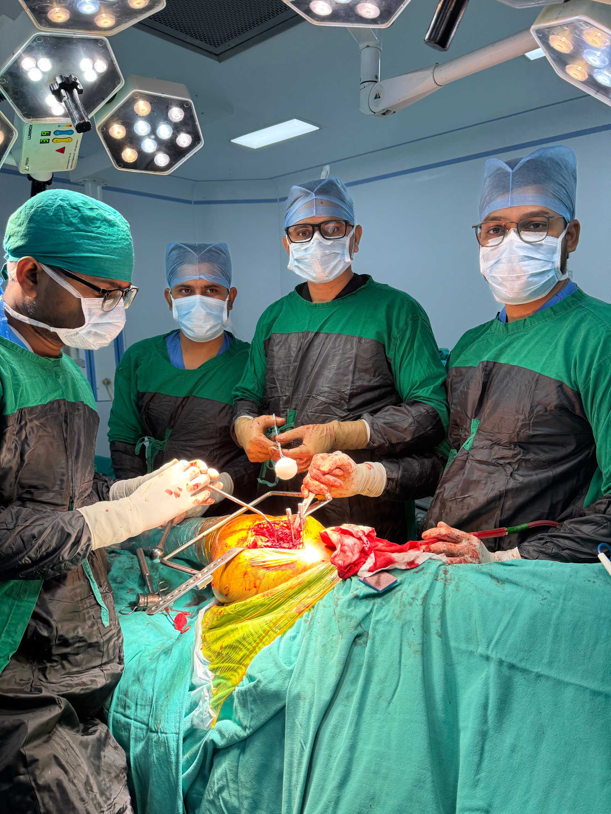 Patient comfortably navigating stairs after knee surgery